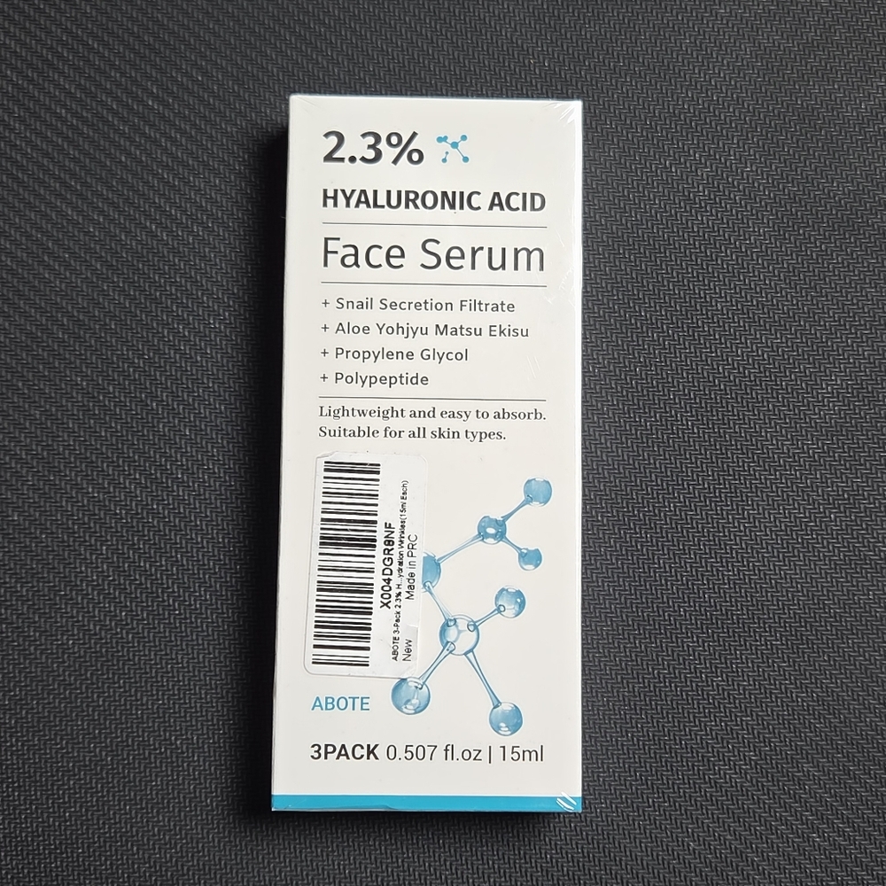 Abote 2.3% Hyaluronic Acid Face Serum 3-Pack – Anti-Aging Moisturizer, New